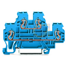 Double-deck terminal block, Through/through terminal block, N/N, blue