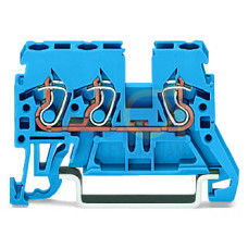 3-conductor through terminal block, 2.5 mm&sup2;, suitable for Ex i applications, blue