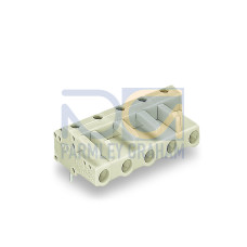 THT female header, angled, Pin spacing 7.5 mm, light gray