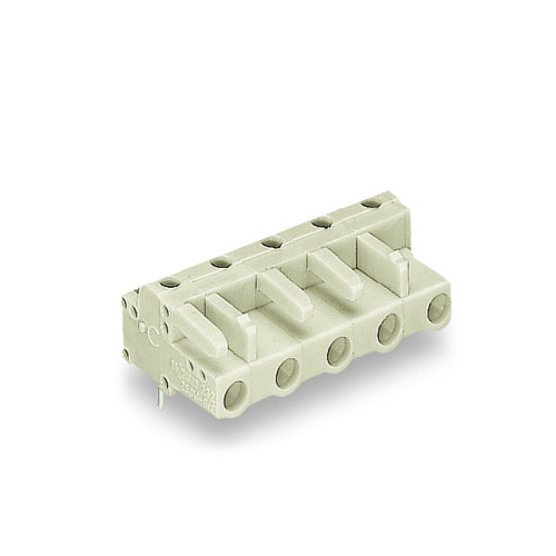 THT female header, angled, Pin spacing 7.5 mm, light gray