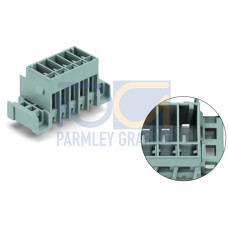 THT male header, 1.0 x 1.0 mm solder pin, straight, gr-ye/gray