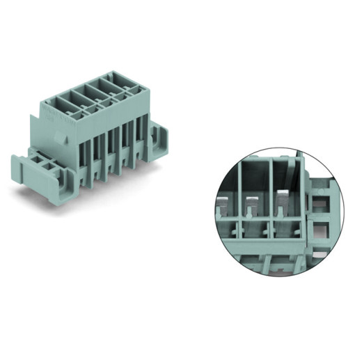 THT male header, 1.0 x 1.0 mm solder pin, straight, gr-ye/gray