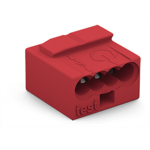 MICRO PUSH WIRE&reg; connector for junction boxes, for solid conductors, max. 0.8 mm &Oslash;, red