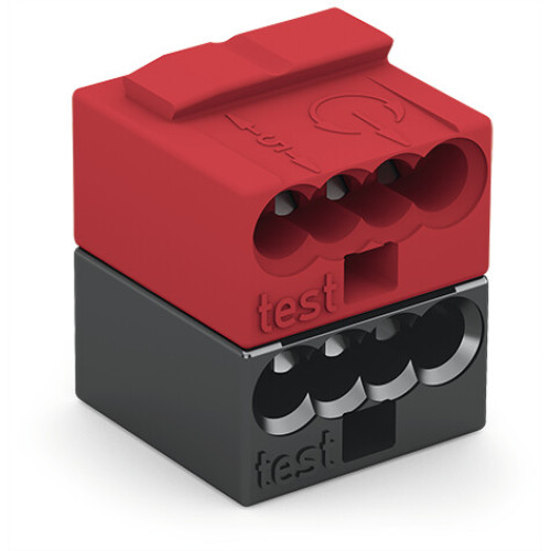 4-conductor modular PCB connector, PUSH WIRE&reg;, 0.8 mm &Oslash;, dark gray/red
