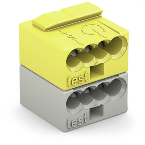 4-conductor modular PCB connector, PUSH WIRE&reg;, 0.8 mm &Oslash;, light gray/yellow