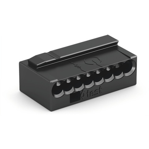 PUSH WIRE&reg; splicing connector, for solid conductors, max. 0.8 mm &Oslash;, dark gray