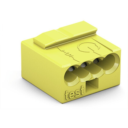 MICRO PUSH WIRE&reg; connector for junction boxes, for solid conductors, max. 0.8 mm &Oslash;, yellow