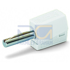 Banana plug, for socket 4 mm &Oslash;, white
