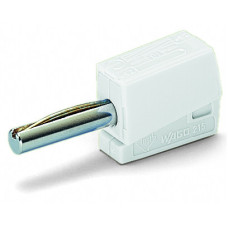 Banana plug, for socket 4 mm Ø, white