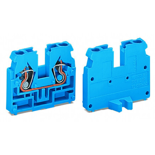 2-conductor end terminal block, without push-buttons, suitable for Ex i applications, blue
