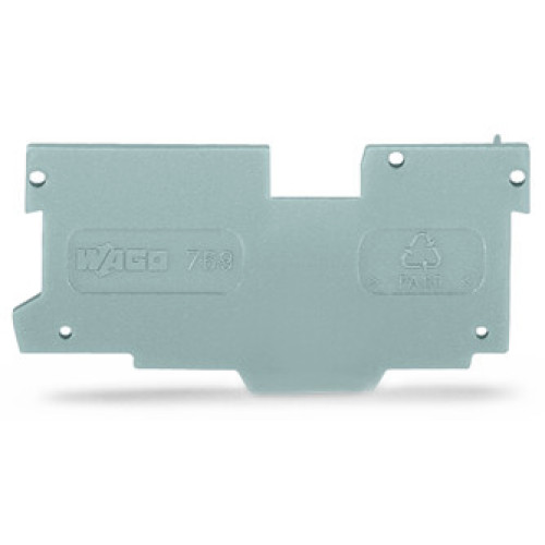 End and intermediate plate, 1.1 mm thick, gray