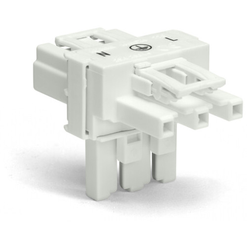 T-distribution connector, 3-pole, Cod. A, white