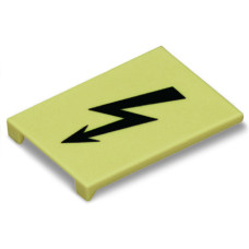 Protective warning marker, with high-voltage symbol, black, yellow
