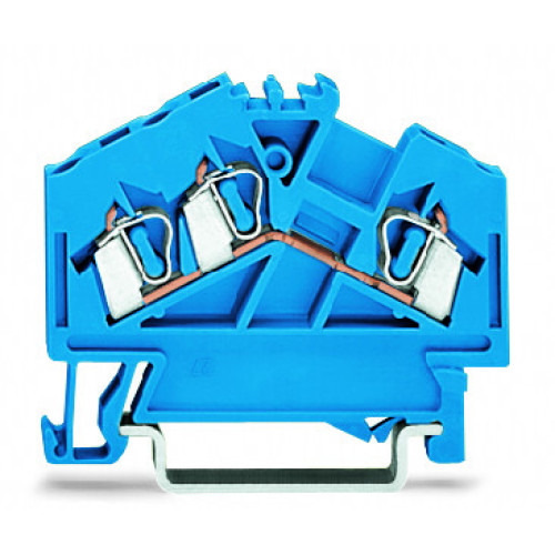 3-conductor through terminal block, 2.5 mm&sup2;, suitable for Ex i applications, blue