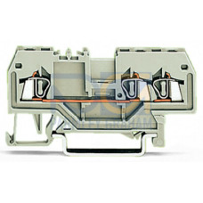 3-conductor through terminal block, 1.5 mm&sup2;, suitable for Ex e II applications, light gray