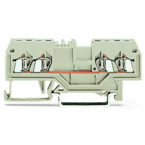 4-conductor through terminal block, 1.5 mm&sup2;, suitable for Ex e II applications, light gray