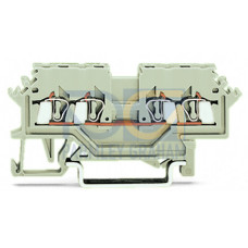 4-conductor through terminal block, 1.5 mm&sup2;, suitable for Ex e II applications, light gray