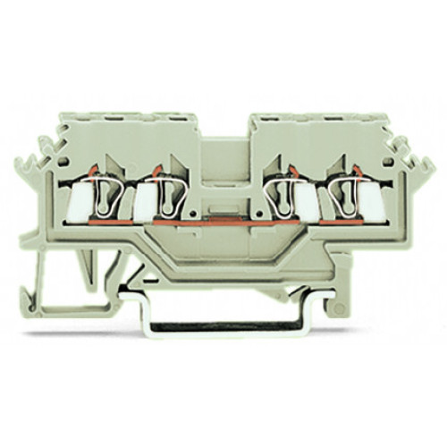 4-conductor through terminal block, 1.5 mm&sup2;, suitable for Ex e II applications, light gray