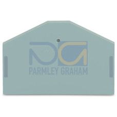 End and intermediate plate, 2.5 mm thick, gray