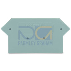 End and intermediate plate, 2.5 mm thick, gray