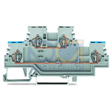 Double-deck terminal block; Through/through terminal block; N/L; for DIN-rail 35 x 15 and 35 x 7.5; 1.5 mm; CAGE CLAMP
