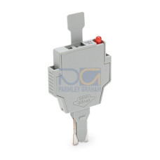 Fuse plug, with pull-tab, for miniature metric fuses 5 x 20 mm and 5 x 25 mm, gray