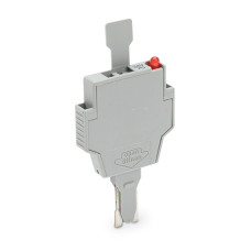 Fuse plug with pull-tab for miniature metric fuses with neon lamp, 230 V AC/DC gray