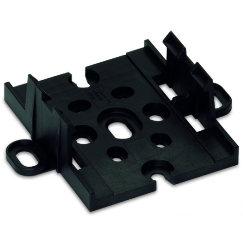 Mounting plate, for power supply and tap-off modules, Plastic, black