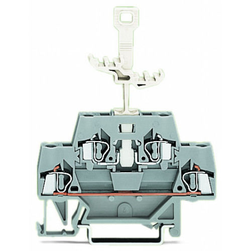 Double-deck terminal block, for DIN-rail 35 x 15 and 35 x 7.5, 2.5 mm&sup2;, gray/gray