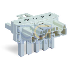 T-distribution connector, 5-pole, Cod. A, white