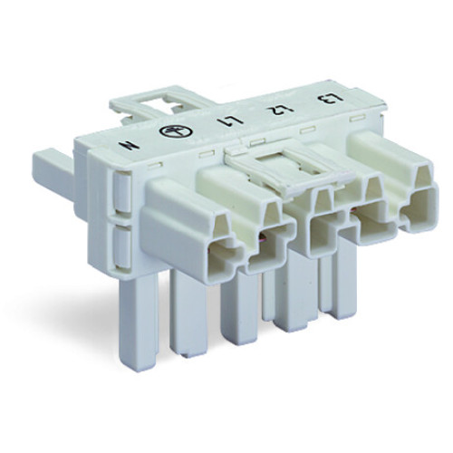 T-distribution connector, 5-pole, Cod. A, white