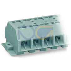 4-conductor terminal strip, without push-buttons, with fixing flanges, gray