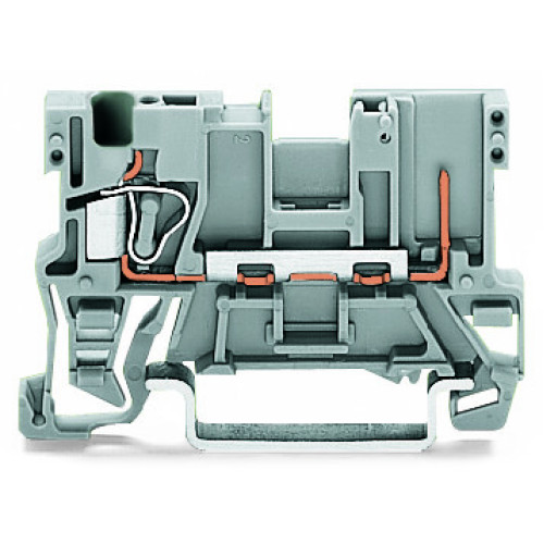 1-conductor/1-pin carrier terminal block, for DIN-rail 35 x 15 and 35 x 7.5, 4 mm&sup2;, gray