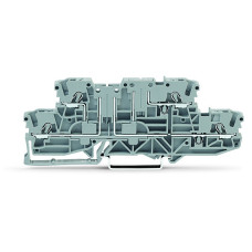 Double-deck carrier terminal block, L/L, for DIN-rail 35 x 15 and 35 x 7.5, gray