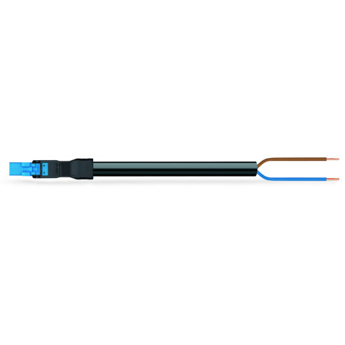 pre-assembled connecting cable, Eca, Plug/open-ended, blue