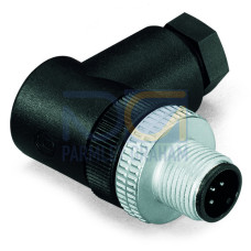 Fitted pluggable connector, 5-pole, M12 plug, right angle