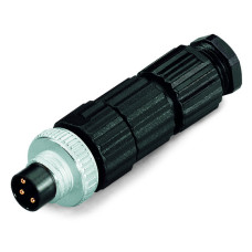 Fitted pluggable connector, 3-pole, M8 plug, straight