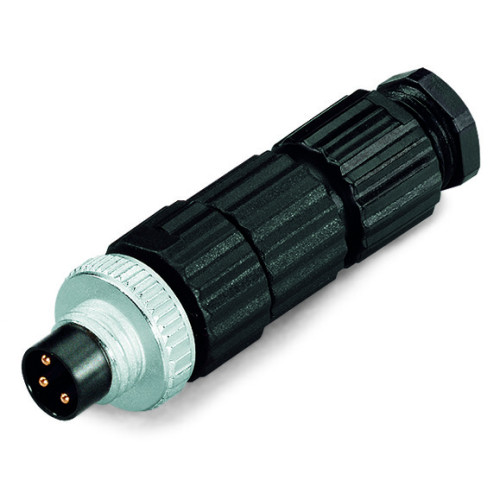 Fitted pluggable connector, 3-pole, M8 plug, straight