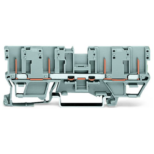 4-pin carrier terminal block, for DIN-rail 35 x 15 and 35 x 7.5, gray