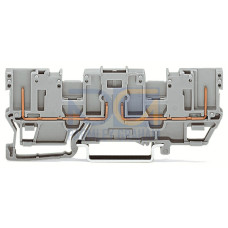 2-pin carrier terminal block, with 2 jumper positions, for DIN-rail 35 x 15 and 35 x 7.5, gray