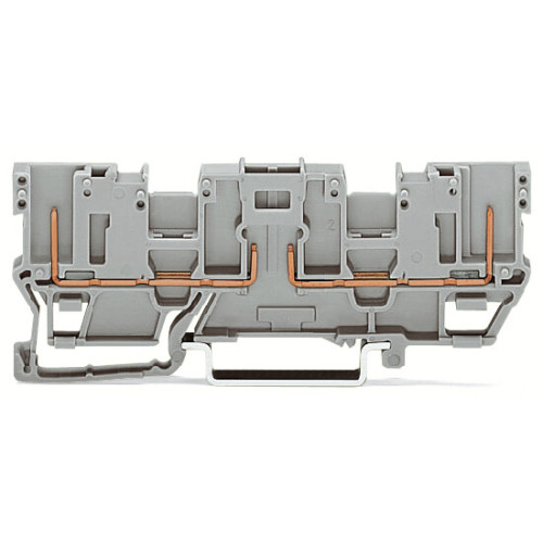 2-pin carrier terminal block, with 2 jumper positions, for DIN-rail 35 x 15 and 35 x 7.5, gray