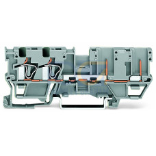 2-conductor/2-pin carrier terminal block, for DIN-rail 35 x 15 and 35 x 7.5, 4 mm&sup2;, gray