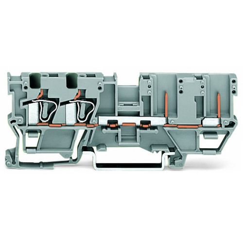 2-conductor/2-pin carrier terminal block, for DIN-rail 35 x 15 and 35 x 7.5, 4 mm&sup2;, gray
