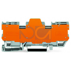 1-conductor/1-pin terminal block for pluggable modules, 4-pole, with 2 jumper positions, gray