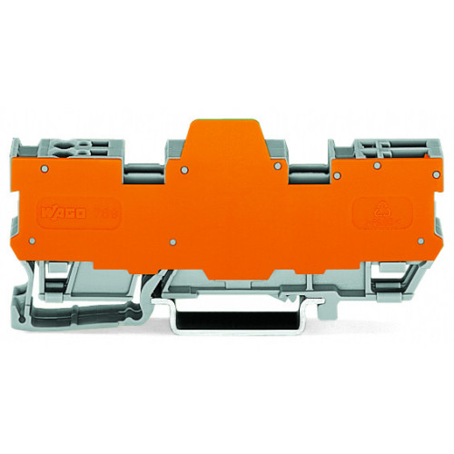 1-conductor/1-pin terminal block for pluggable modules, 4-pole, with 2 jumper positions, gray