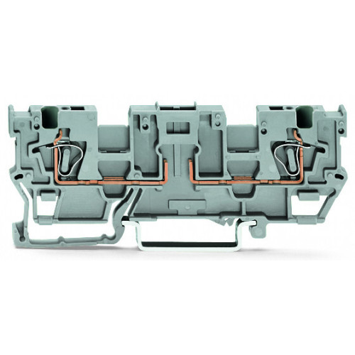 2-conductor carrier terminal block, with 2 jumper positions, for DIN-rail 35 x 15 and 35 x 7.5, gray