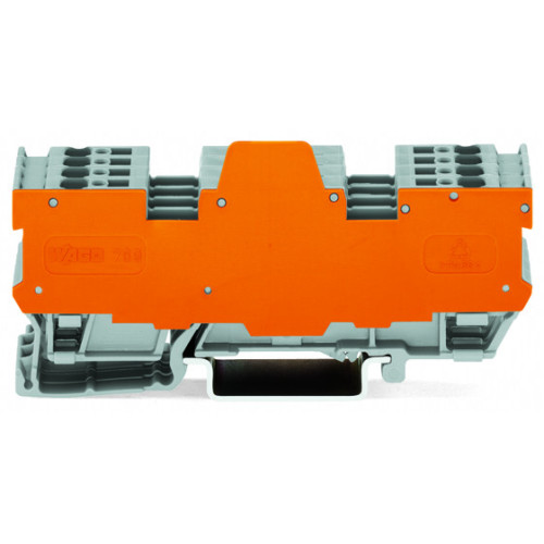 1-conductor/1-conductor terminal block for pluggable modules, 8-pole, with 2-conductor terminal blocks, gray