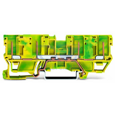 4-pin ground carrier terminal block, for DIN-rail 35 x 15 and 35 x 7.5, green-yellow