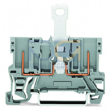 2-pin disconnect carrier terminal block, for DIN-rail 35 x 15 and 35 x 7.5, gray