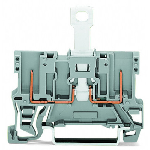 2-pin disconnect carrier terminal block, for DIN-rail 35 x 15 and 35 x 7.5, gray